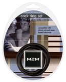 M2m Nitrile Cock Ring - Pack Of 3 Black