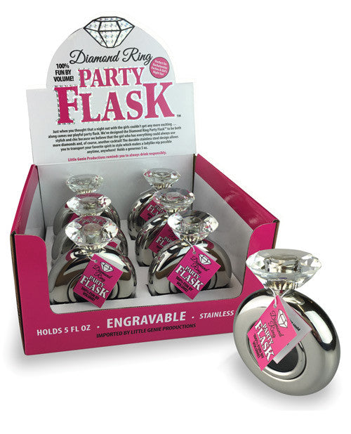 Diamond Ring Party Flask - Display Of 6