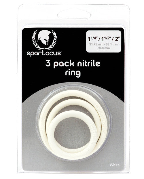 Nitrile Cock Ring Set - White Pack Of 3