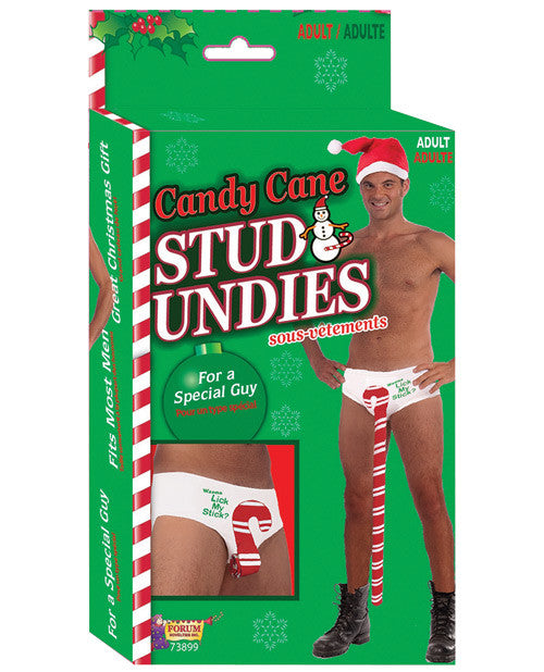 Candy Cane Stud Undies - Wanna Lick My Stick