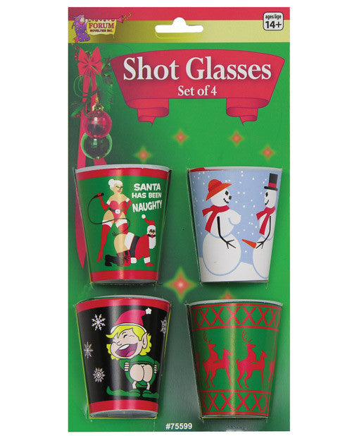 Holiday X Rated Shot Glasses - Pack Of 4