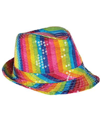 Sequined Rainbow Fedora