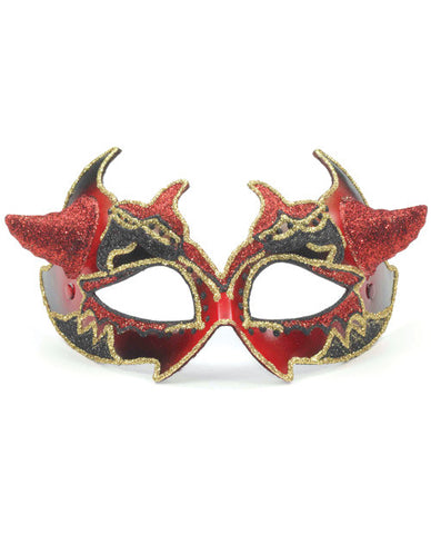 Venetian Mask - Red-gold W-horns