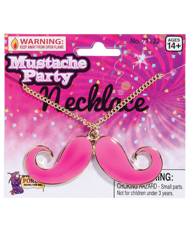 Mustache Party Mustache Necklace - Pink-gold