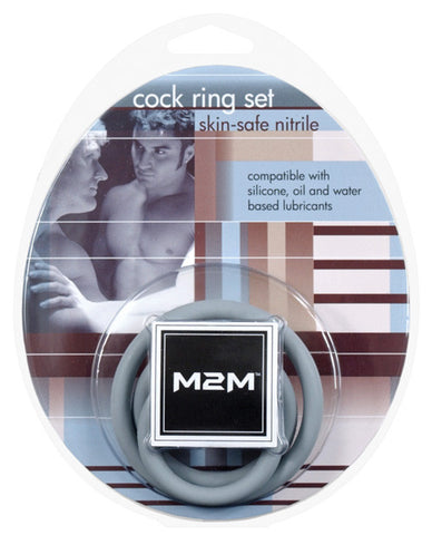 M2m Nitrile Cock Ring - Pack Of 3 Gray