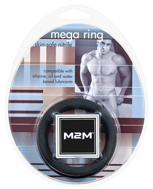 M2m Mega Nitrile Cock Ring - Large Black