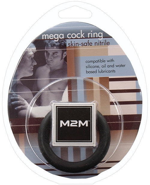 M2m Mega Nitrile Cock Ring - Medium Black