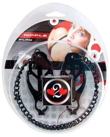 Heart 2 Heart Nipple Clamps Jaws W-chain - Black