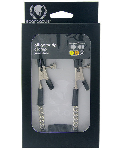 Adjustable Alligator Nipple Clamps W-silver Chain