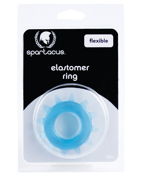 Spartacus Elastomer Stud Cock Ring - Blue