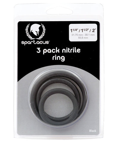 Nitrile Cock  Ring Set - Black Pack Of 3