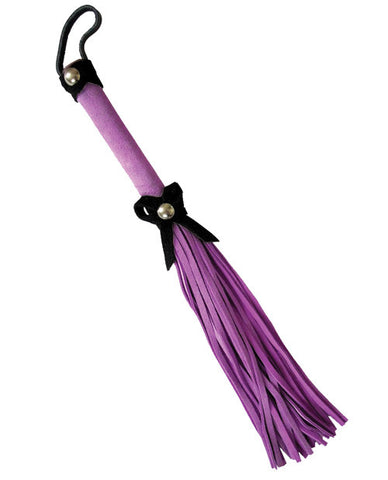 Ruff Doggie 12" Love Knot Flogger - Purple W- Black Bow