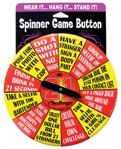 The 21 Challenge Spinner Button - Wear It, Hang It,...stand It