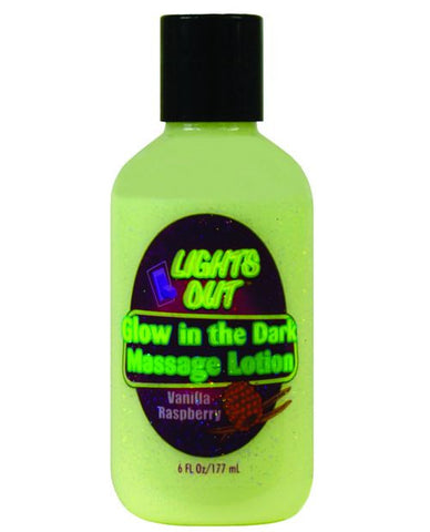 Lights Out Glow In The Dark Massage Lotion - 6 Oz Bottle Vanilla-raspberry