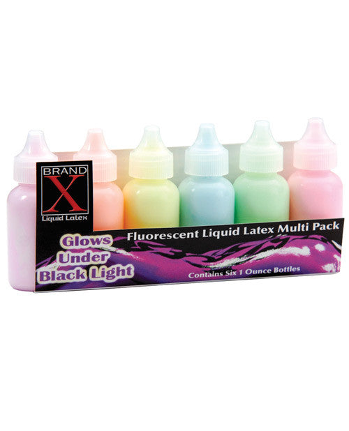 Brand X Liquid Latex Fluorscent Pack - Pack Of 6 Asst 1 Oz