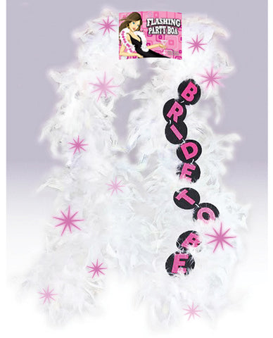 Bride To Be Flashing Feather Boa - White