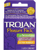 Trojan Pleasure Pack Condoms - Box Of 3