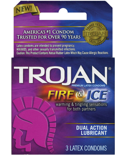 Trojan Fire & Ice Condoms - Box Of 3