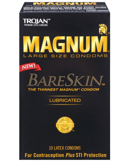 New Trojan Magnum Bareskin Condoms - Box Of 10