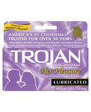 Trojan Her Pleasure Lubricated Condoms - Box Of 12