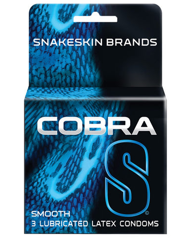 Snakeskin Cobra Smooth Lubricated Condoms - Box Of 3