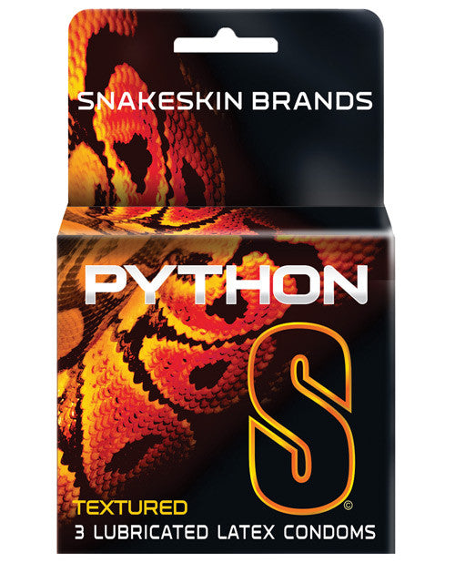 Snakeskin Python Textured Lubricated Condoms - Box Of 3