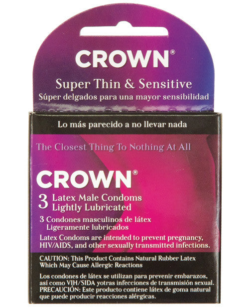 Crown Lubricated Condoms - Box Of 3