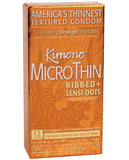 Kimono Ribbed Sensi Dots Condom - Box Of 12