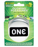 One Glowing Pleasures Condoms - Box Of 3