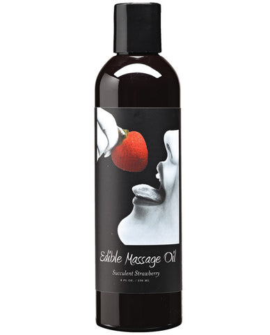 Earthly Body Hemp Edible Massage Oil - 8 Oz Strawberry