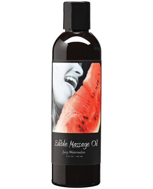 Earthly Body Hemp Edible Massage Oil - 8 Oz Watermelon