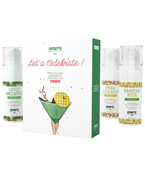 Exsens Of Paris Let's Celebrate Massage Oil Set