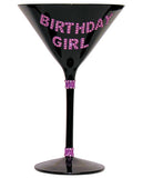 Birthday Girl Martini Glass - Black