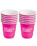 Birthday Girl Plastic Shot Glasses - Pink Set Of 12