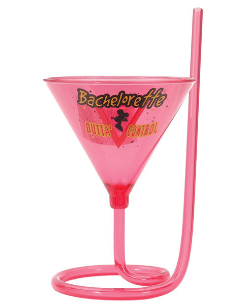 Bachelorette Party Outta Control Martini Glass W-straw