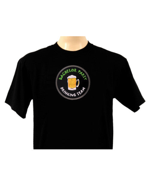 Light-up Bachelor Party Drinking Team T-shirt Black Xxl