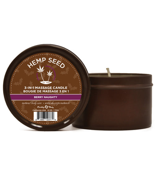 Earthly Body 3 In 1 Massage Candle - 6 Oz Berry Naughty