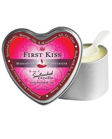 Earthly Body 3 In 1 Candle - 4.7 Oz Heart Tin First Kiss