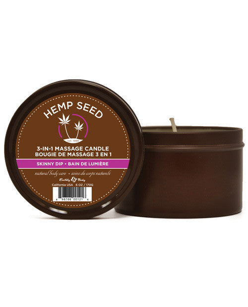 Earthly Body Suntouched Hemp Candle - 6.8 Oz Round Tin Skinny Dip