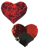 Pastease Double Sequin Hearts - Red-black O-s