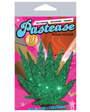 Pastease Green Glitter Marijuana Leaf O-s