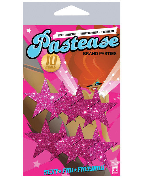 Pastease Mini Glitter Stars - Hot Pink Pack Of 8