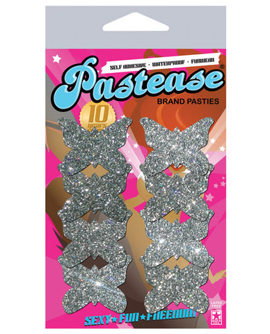 Pastease Petites Silver Glitter Butterfly O-s - Pack Of 8