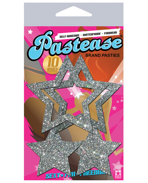 Pastease Glitter Peek A Boob Stars - Silver