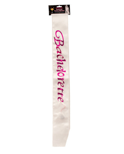 Bachelorette Flashing Sash - White