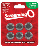 Screaming O Ag10 Batteries - Sheet Of 6 (big O,octo,bongo,trio,oman,bango)