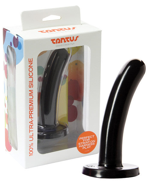 Tantus Silk Silicone Dildo - Medium Black