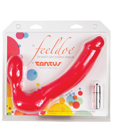 No Eta Tantus Vibrating Silicone Feeldoe More - Red