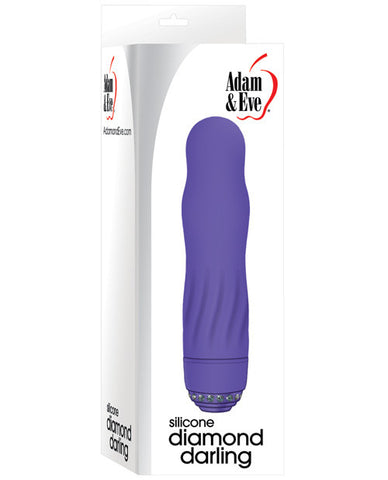 Adam & Eve Silicone Diamond Darling Mini Vibrator - Purple