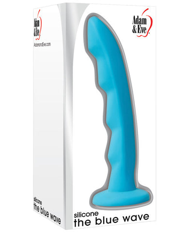 Adam & Eve The Blue Wave 7" Strap On Compatible Dildo - Blue